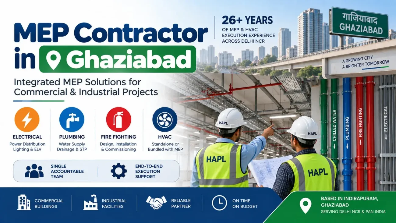 MEP contractor in Ghaziabad — Electrical, Plumbing and Fire Fighting by HAPL