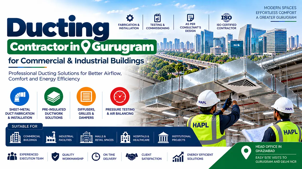 HVAC ducting installation for commercial and industrial buildings in Gurugram by Healthy Aircool