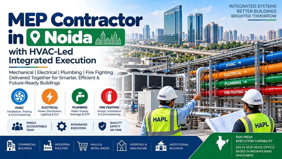 MEP contractor in Noida providing HVAC, electrical, plumbing and fire fighting services